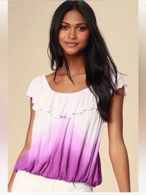 Free People Cora Lee Off-Shoulder Ombré Top, size XS